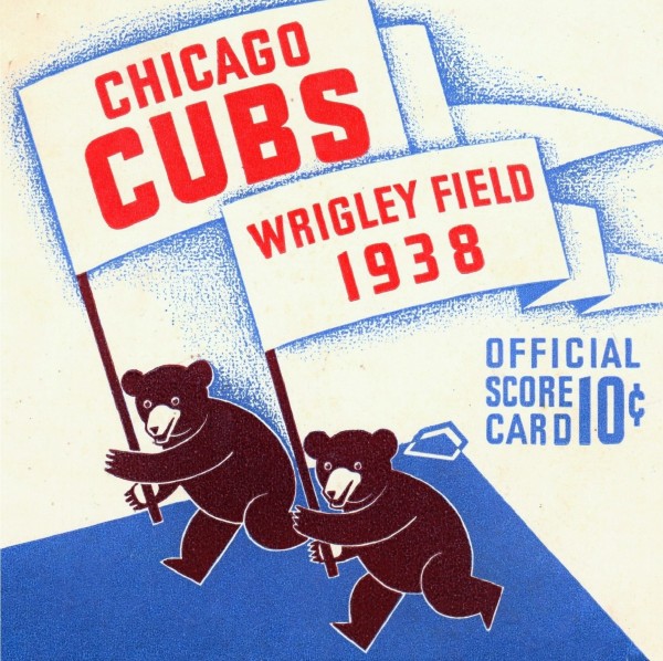 1938 Chicago Cubs Scorecard Art  Print